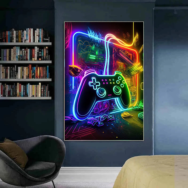 Neon Game Canvas Paintings Gam - огляд і ціна Esports Gaming Poster