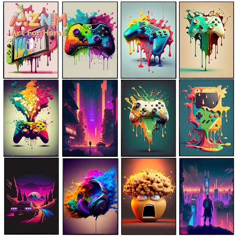 Vintage Canvas Painting Colorf - огляд і ціна Esports Gaming Poster