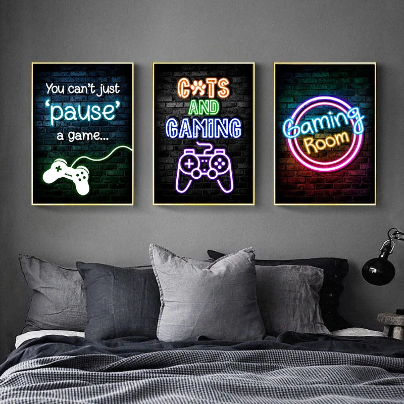 Gaming Neon Eat Sleep Game Rep - огляд і ціна Esports Gaming Poster