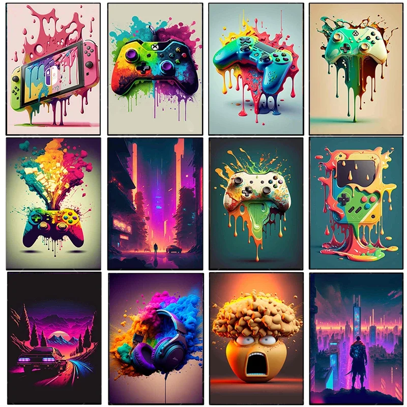 Vintage Canvas Painting Colorf - огляд і ціна Esports Gaming Poster