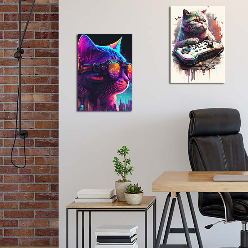 80s Colorful Punk Neon Gamer C - огляд і ціна Esports Gaming Poster